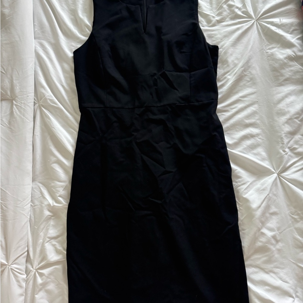 Ann Taylor Factory Black and White Pleated Midi Dress